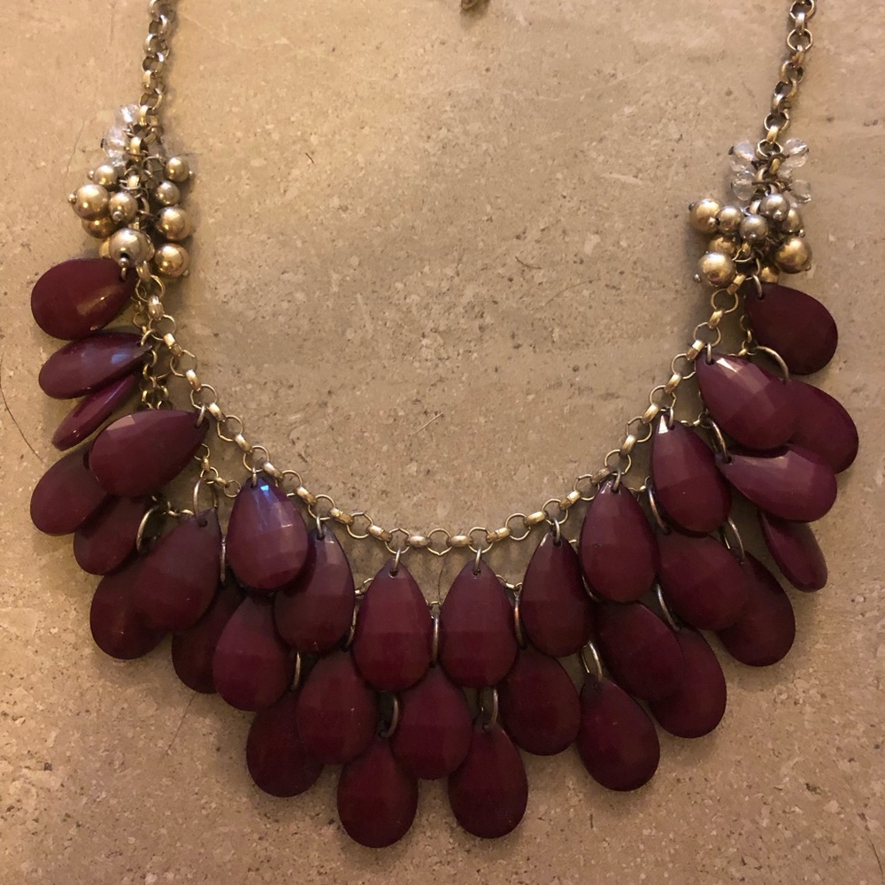 Burgundy & Gold Necklace.